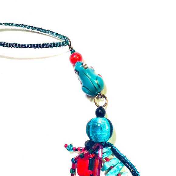 Handmade Red Green Frog Ornament by McGlamorous Home Decor - Picture 2 of 6